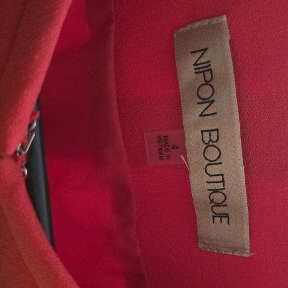 Vintage nipon boutique red shacket women's size 4 - Picture 3 of 5